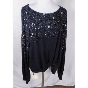 Karen Kane XL Starry Night Top Celestial Witchcore Knotted Hem USA